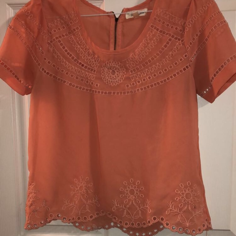 Dark peach shear blouse